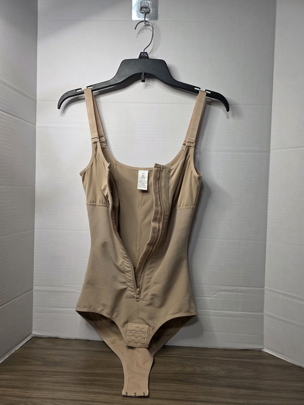 Colombian Faja Nude Compression Bodysuit One-Piece with Front Zipper